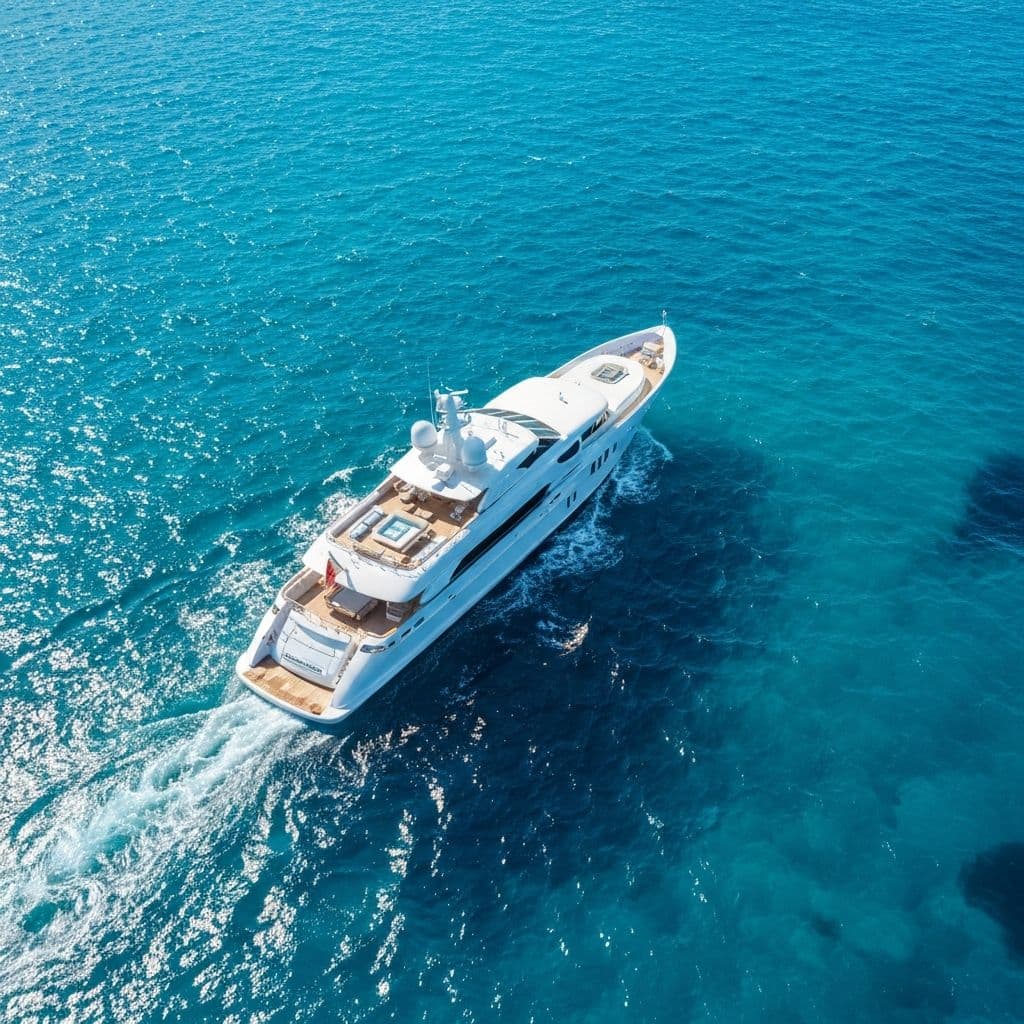 Superyacht at sea